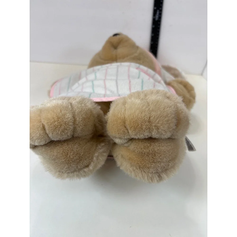 VTG 1986 Chosun Heart to Heart Bear Plush 18in Striped Nightgown PJs Hat TESTED